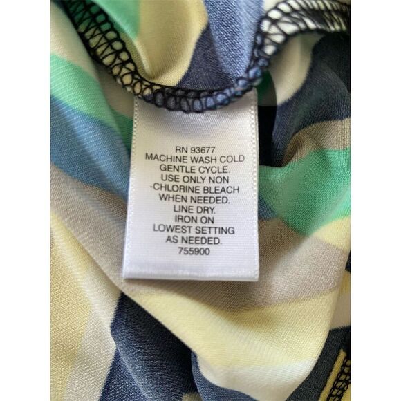 Liz Claiborne Faux Wrap Knee Length Dress Multicolor Chevron Print Size Medium - Picture 3 of 10